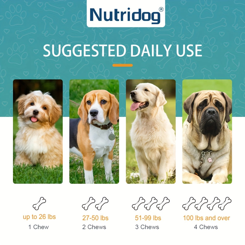 Nutridog Calming Chews For Dog - 120 Chews, Beef Flavor
