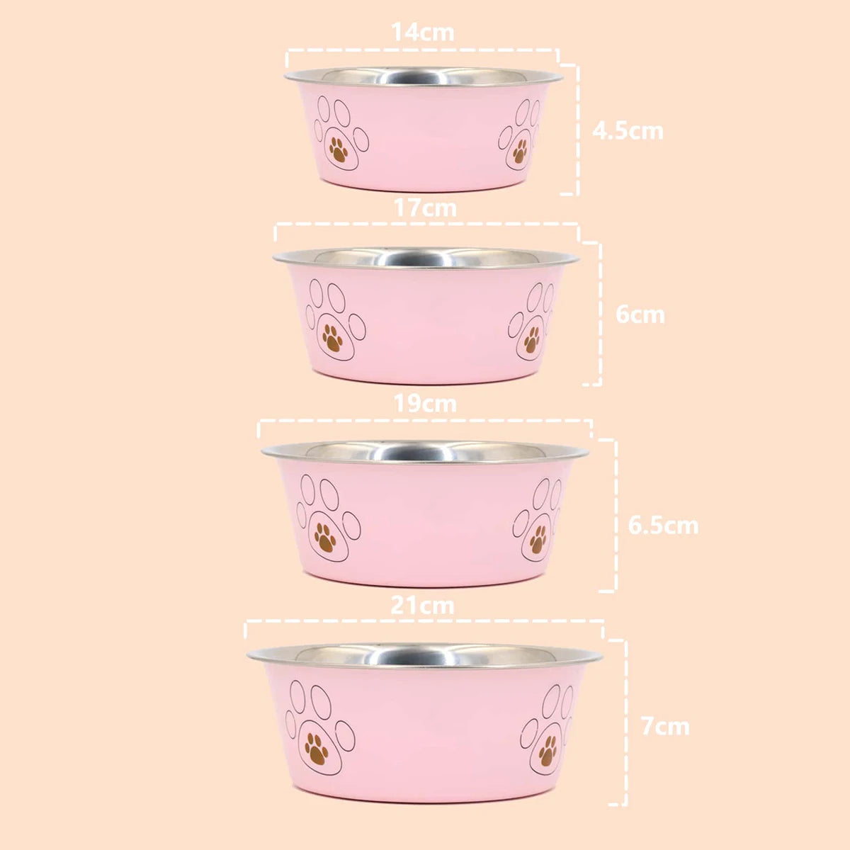 A pet stainless steel cat and dog bowl
