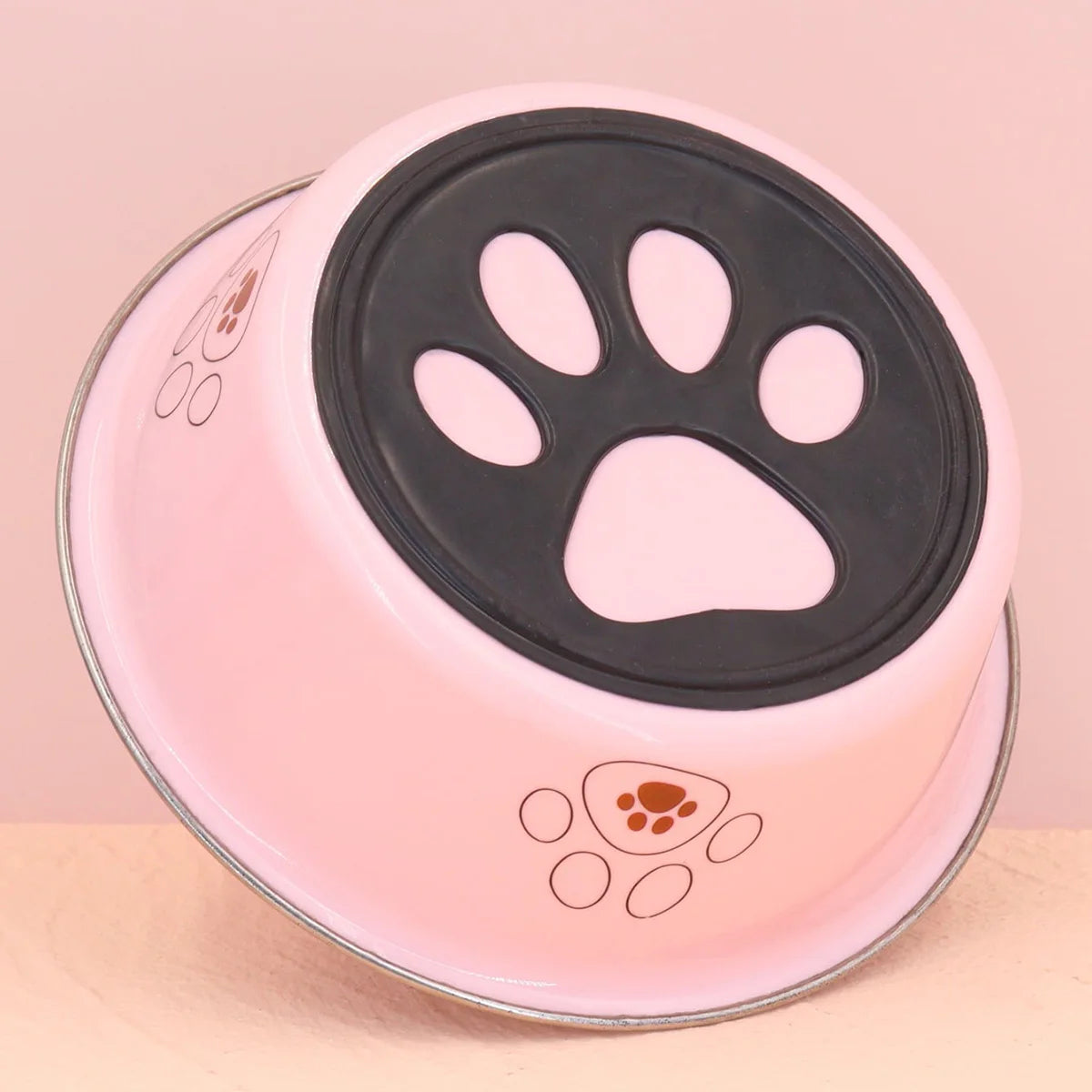 A pet stainless steel cat and dog bowl