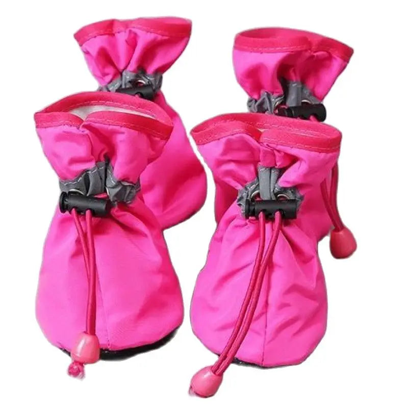 4pcs/set Waterproof Pet Dog Shoes Anti-slip Rain