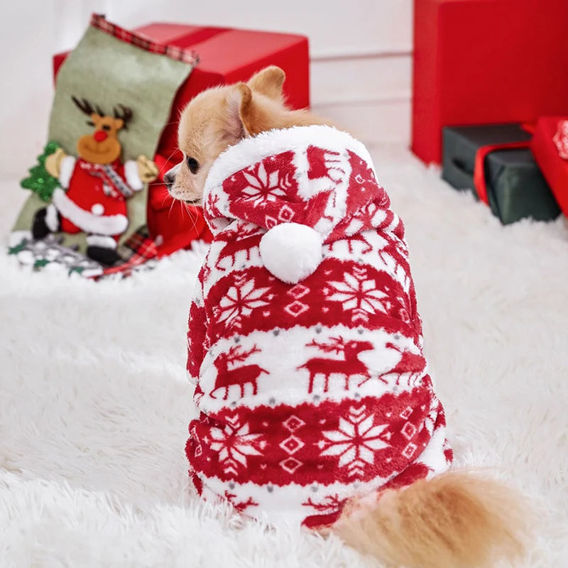 Winter Dog Christmas Jumpsuit Clothes Warm Plush Pet Pajamas | Buy 1 Get 2