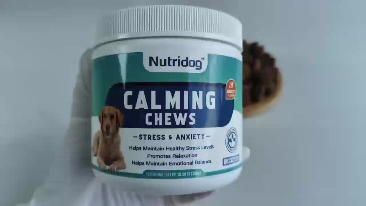 Nutridog Calming Chews For Dog - 120 Chews, Beef Flavor