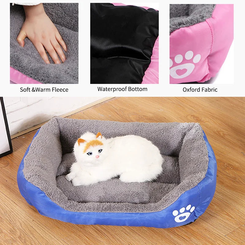 Large Dog Bed Square Plush Kennel Summer