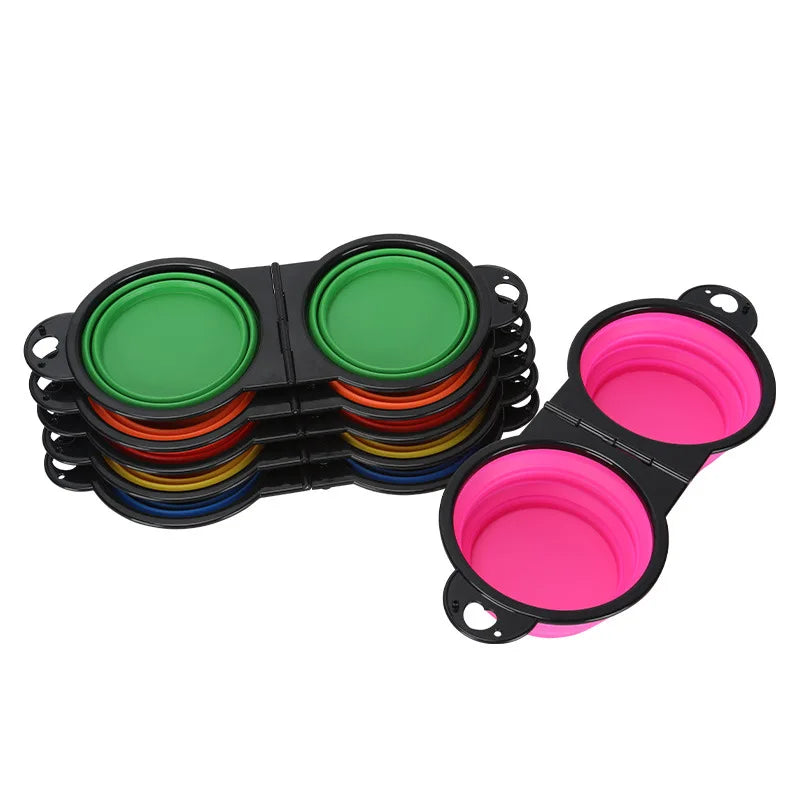 Portable Dog Double Bowl 2 In 1