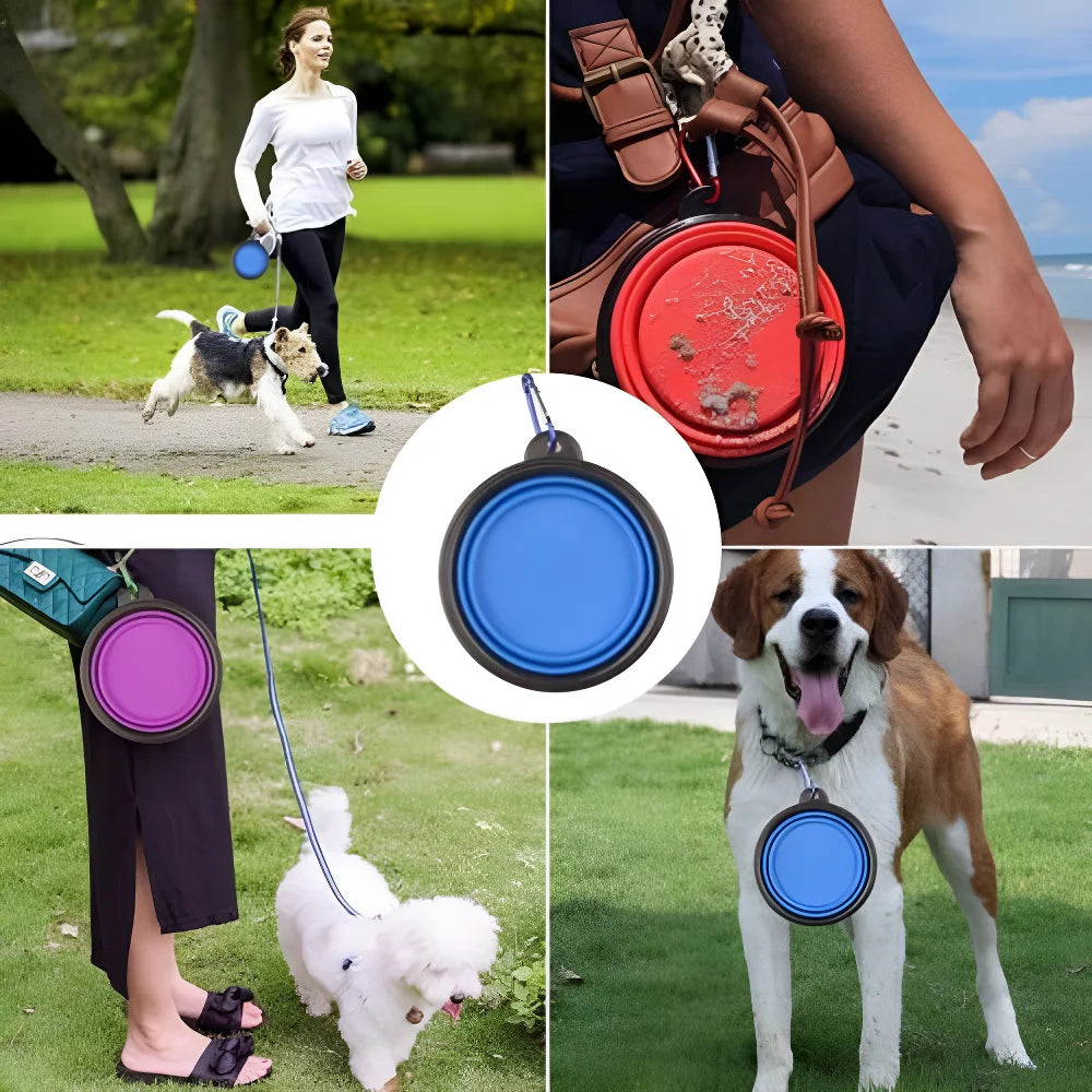 Pet Dog Collapsible Bowl Folding 350ml Silicone