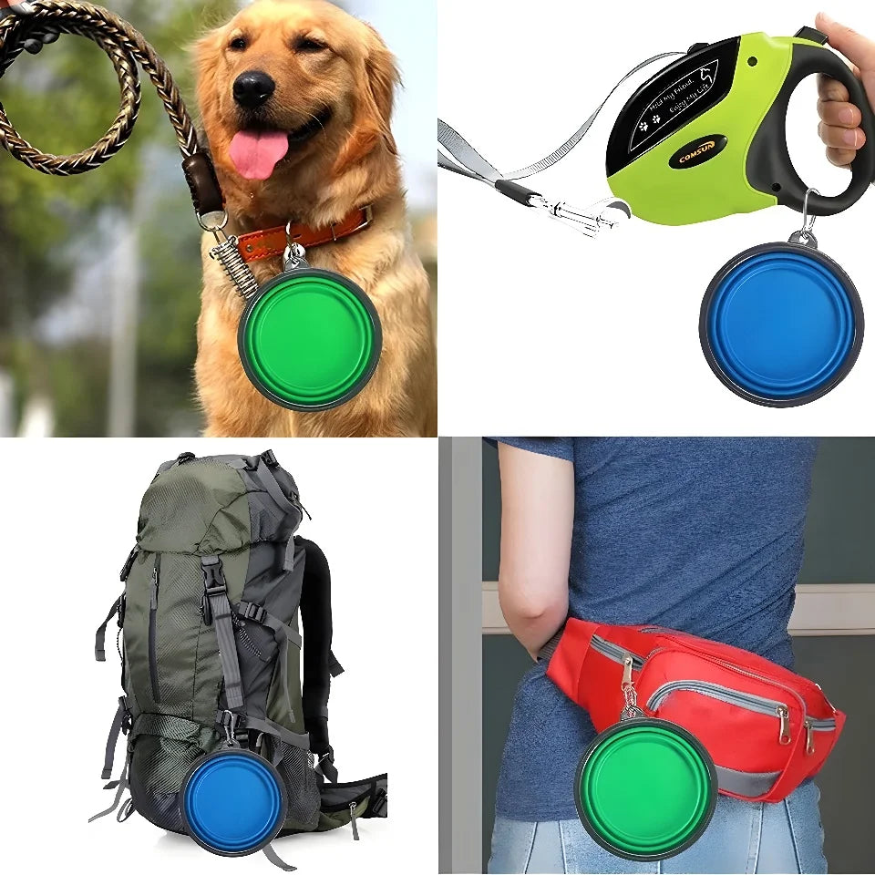 Pet Dog Collapsible Bowl Folding 350ml Silicone