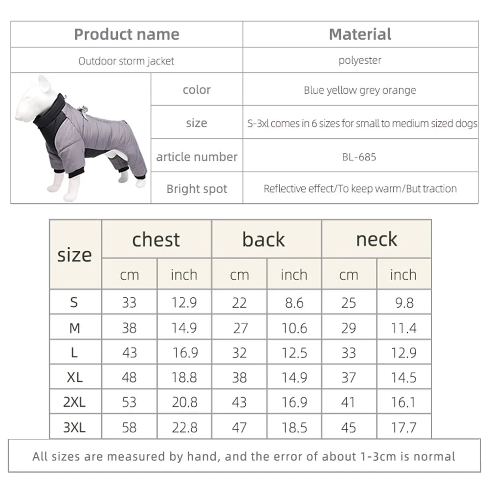 Winter Warm Thicken Pet Dog Jacket Waterproof