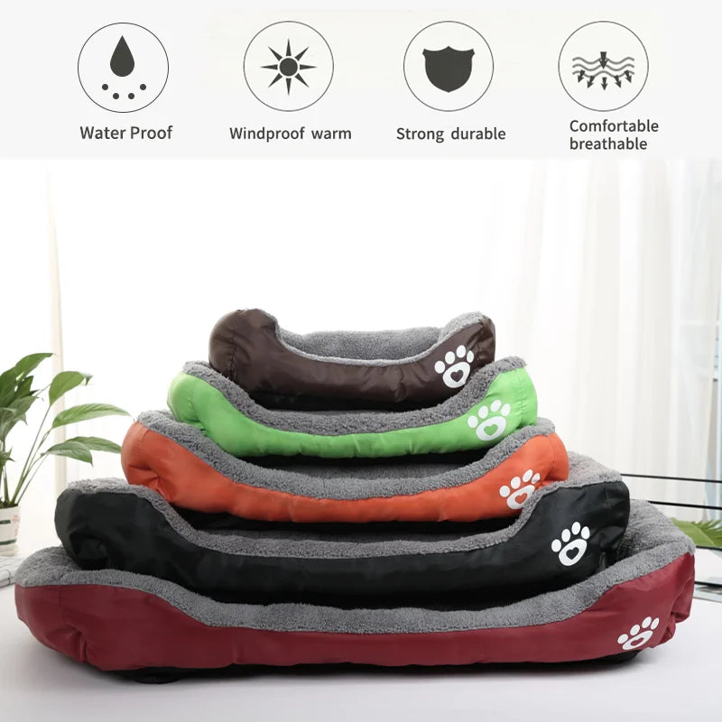 Large Dog Bed Square Plush Kennel Summer