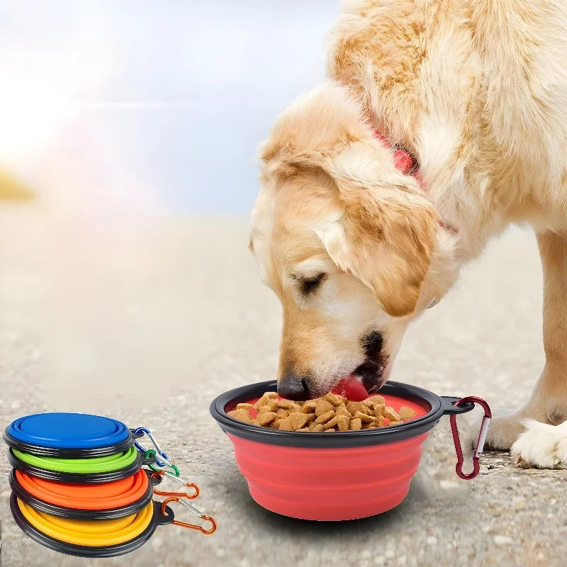 Pet Dog Collapsible Bowl Folding 350ml Silicone