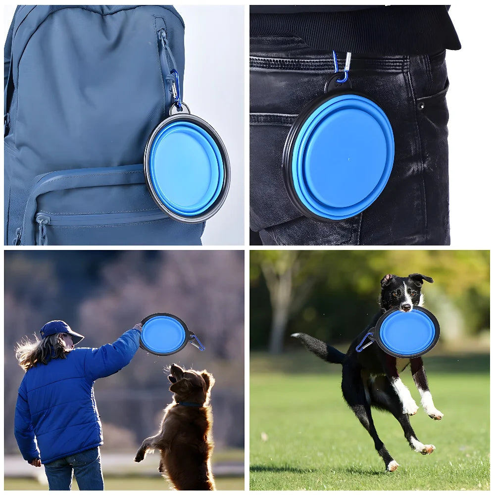 Pet Dog Collapsible Bowl Folding 350ml Silicone